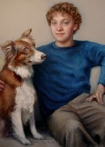 Boy with Dog Portrait