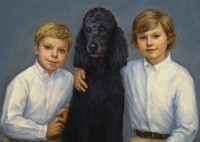 Boys and Poodle Portrait